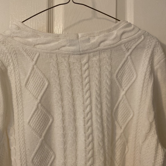 Lands End boat neck ivory 3/4 sleeve sweater - Picture 3 of 3
